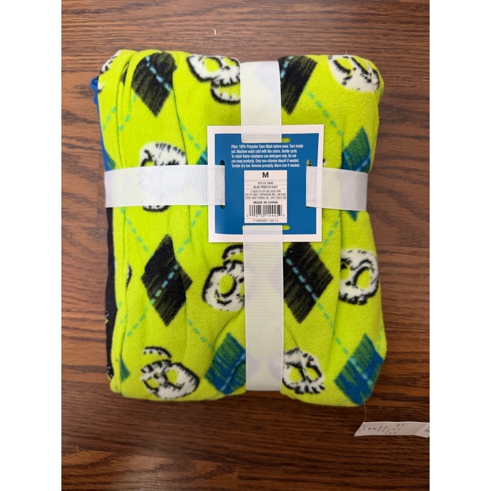 Circo Boys Bad to the Bone Pajama Set Size M 8 Skulls Argyle Fleece Blue Green - Picture 3 of 4